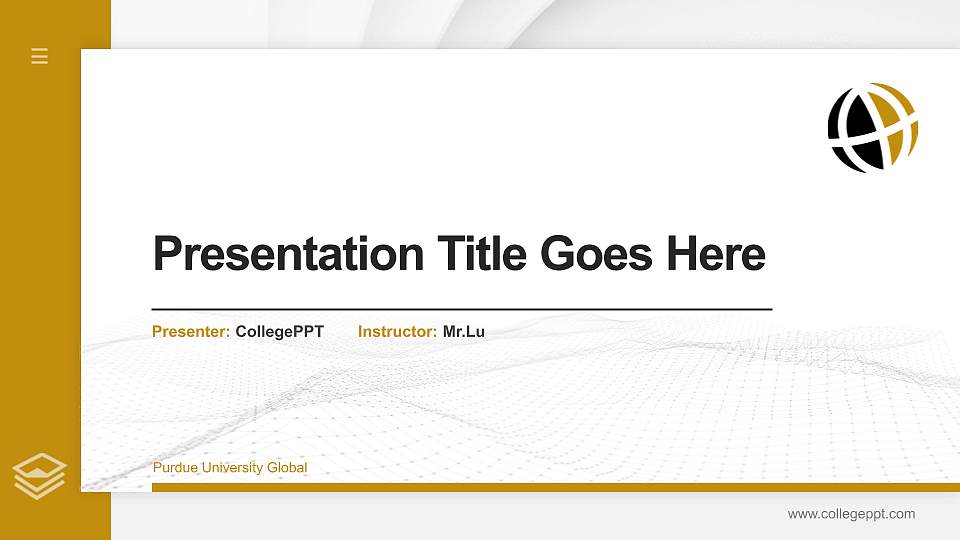 Purdue University Global Thesis Proposal/Graduation Defense PPT Template16:9 ratio PPT effect preview image