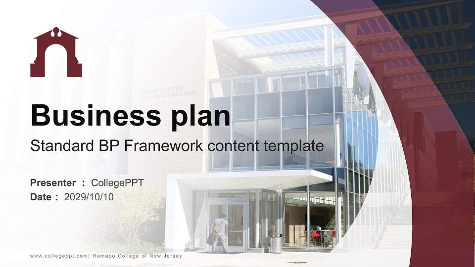 Ramapo College of New Jersey Competition/Entrepreneurship Contest PPT Template16:9 ratio PPT effect preview image