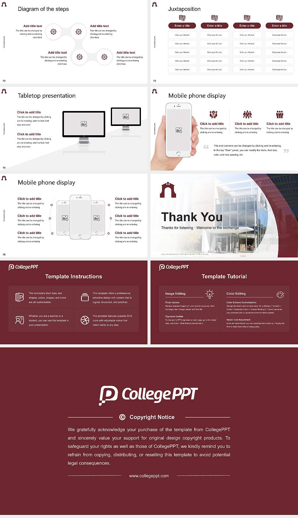 Ramapo College of New Jersey Competition/Entrepreneurship Contest PPT Template16:9 ratio PPT effect preview image9