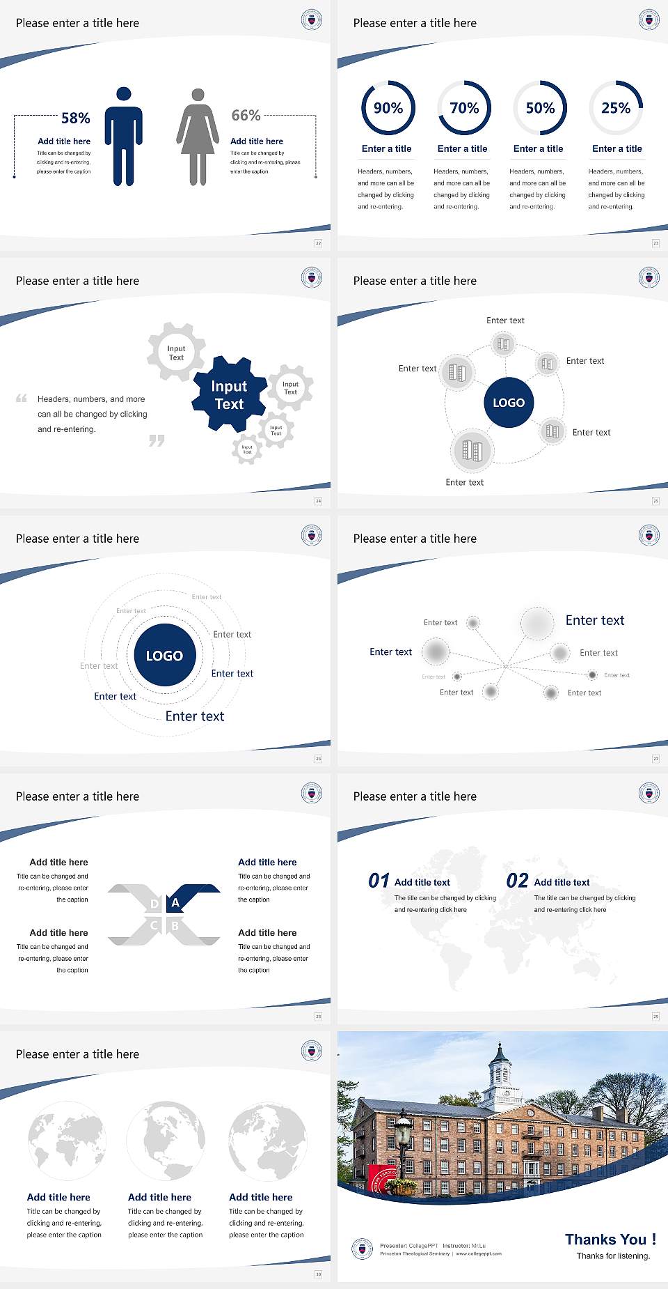 Princeton Theological Seminary Course/Courseware Creation PPT Template4:3 ratio PPT effect preview image4