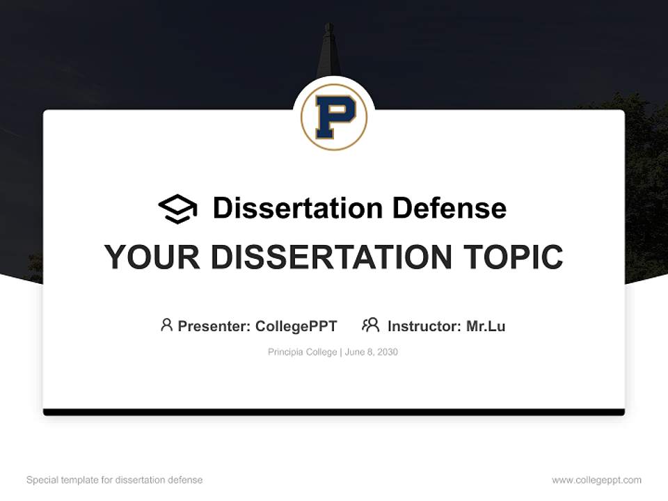 Principia College Graduation Thesis Defense PPT Template4:3 ratio PPT effect preview image7