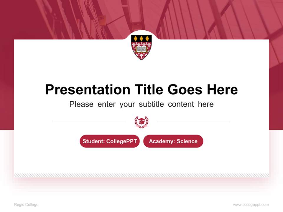 Regis College National Scholarship Defense PPT Template4:3 ratio PPT effect preview image4