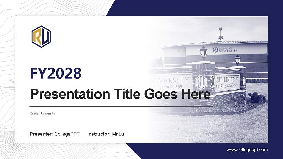 Randall University Academic Presentation/Research Findings Report PPT Template16:9 ratio PPT effect preview image