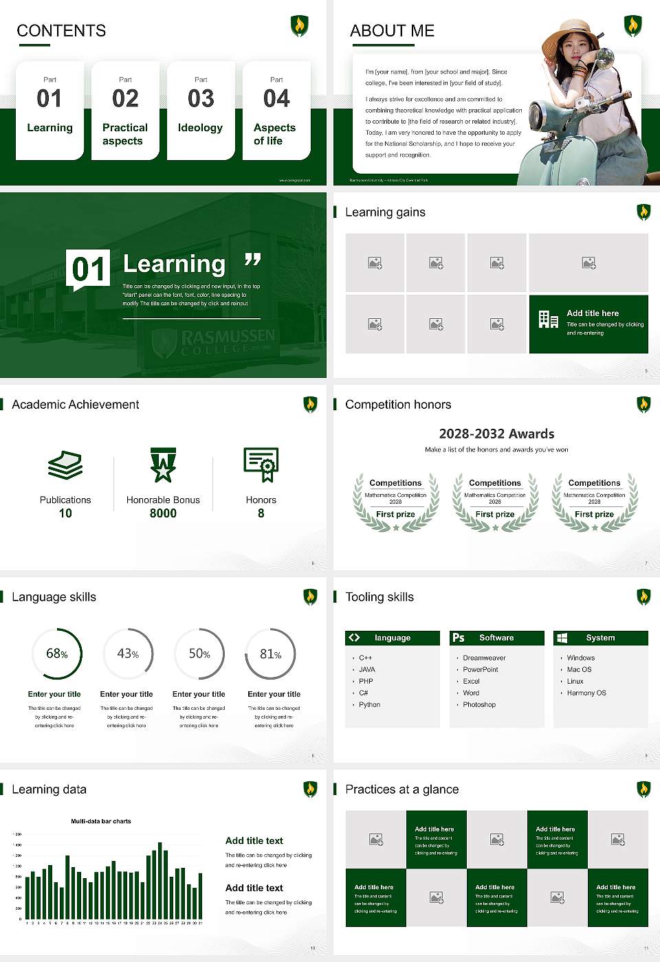 Rasmussen University – Kansas City Overland Park National Scholarship Defense PPT Template16:9 ratio PPT effect preview image2