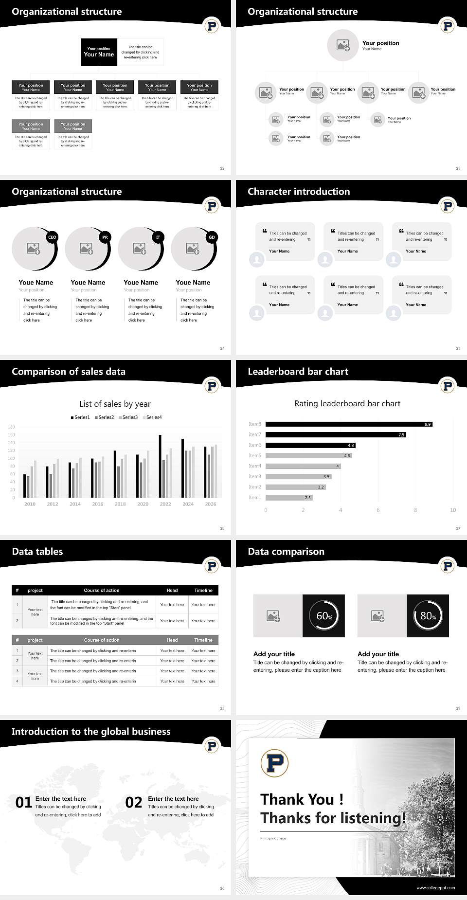 Principia College Academic Presentation/Research Findings Report PPT Template4:3 ratio PPT effect preview image4