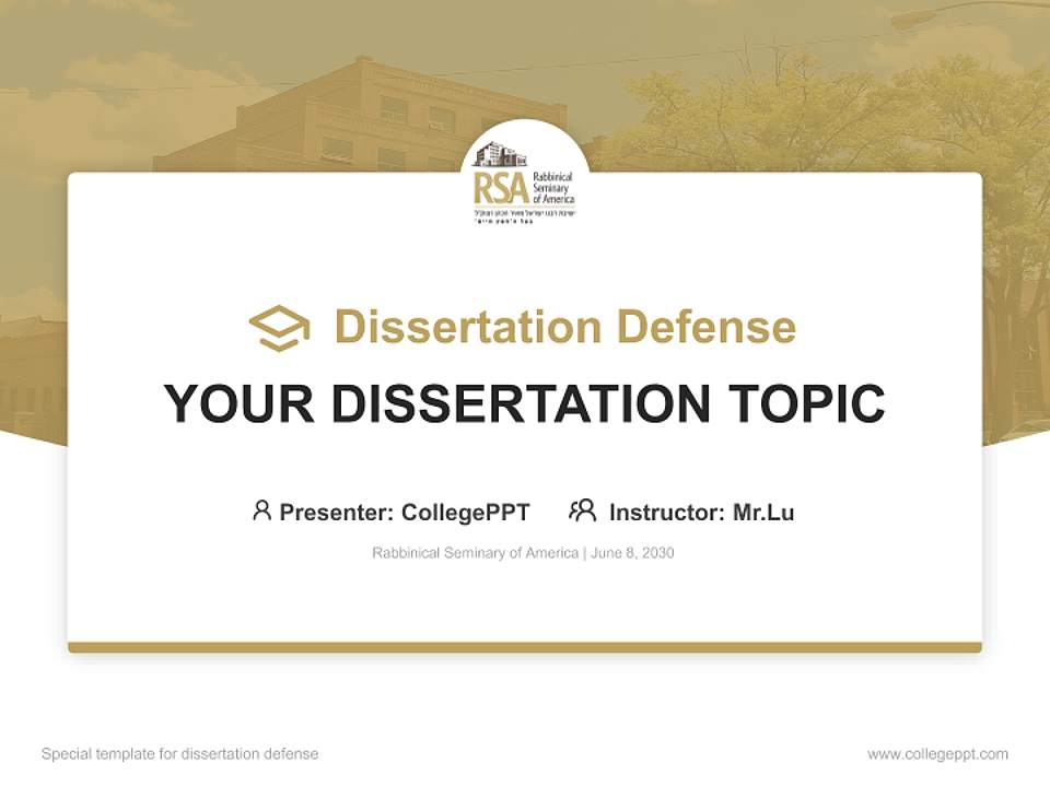 Rabbinical Seminary of America Graduation Thesis Defense PPT Template4:3 ratio PPT effect preview image7