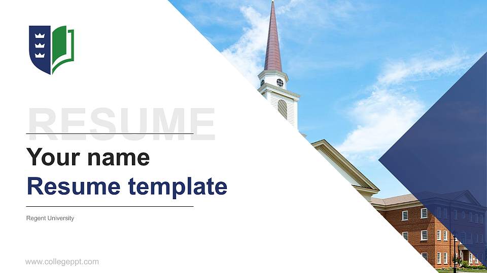 Regent University Resume PPT Template16:9 ratio PPT effect preview image