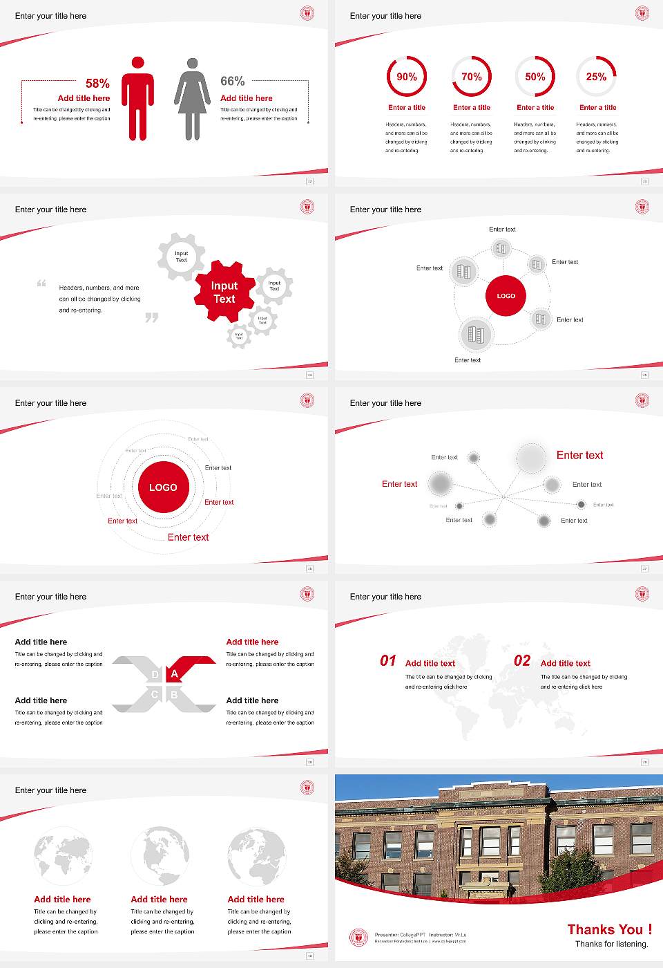 Rensselaer Polytechnic Institute Course/Courseware Creation PPT Template16:9 ratio PPT effect preview image4