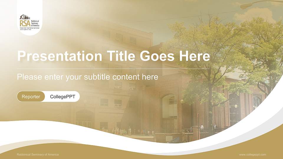 Rabbinical Seminary of America Lecture Sharing and Networking Event PPT Template16:9 ratio PPT effect preview image