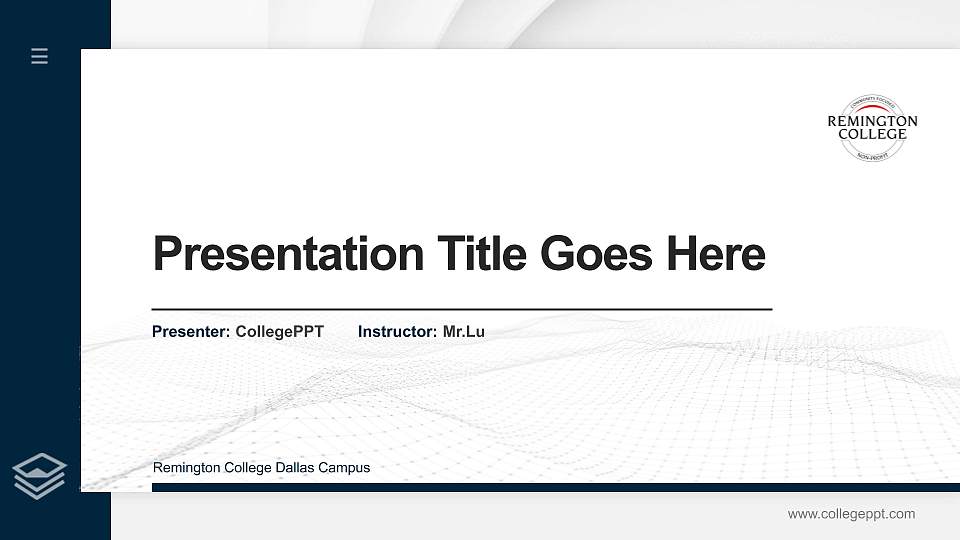 Remington College Dallas Campus Thesis Proposal/Graduation Defense PPT Template16:9 ratio PPT effect preview image1