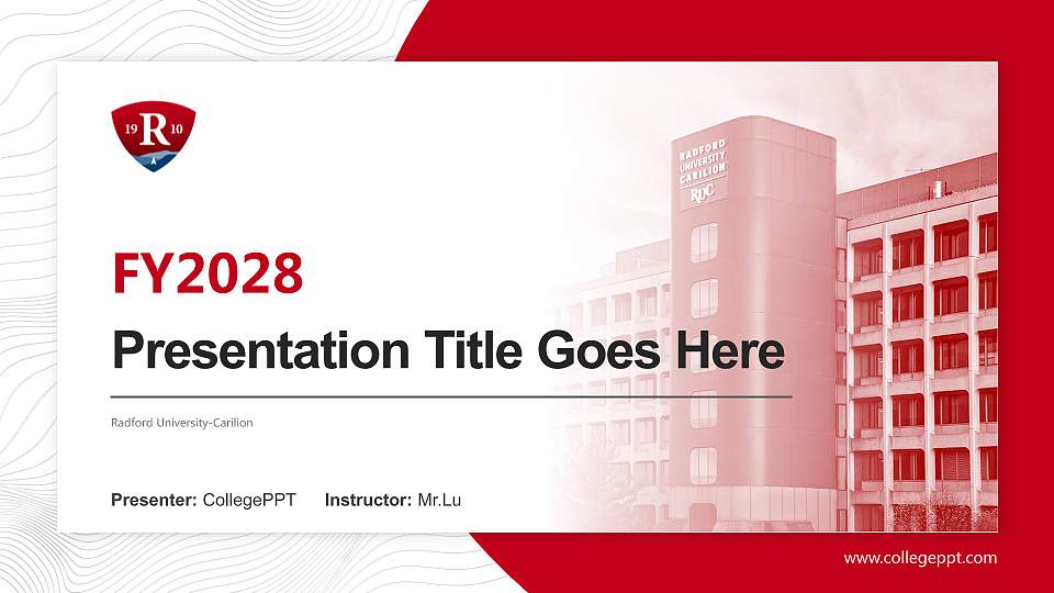 Radford University-Carilion Academic Presentation/Research Findings Report PPT Template16:9 ratio PPT effect preview image