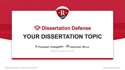 Radford University Graduation Thesis Defense PPT Template