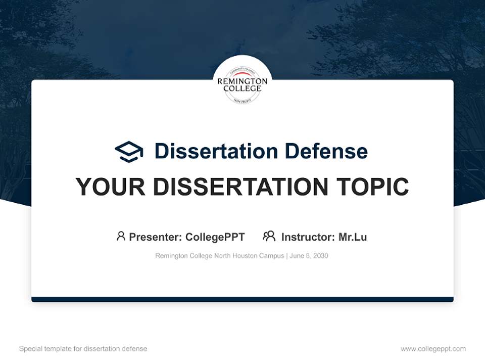 Remington College North Houston Campus Graduation Thesis Defense PPT Template4:3 ratio PPT effect preview image7