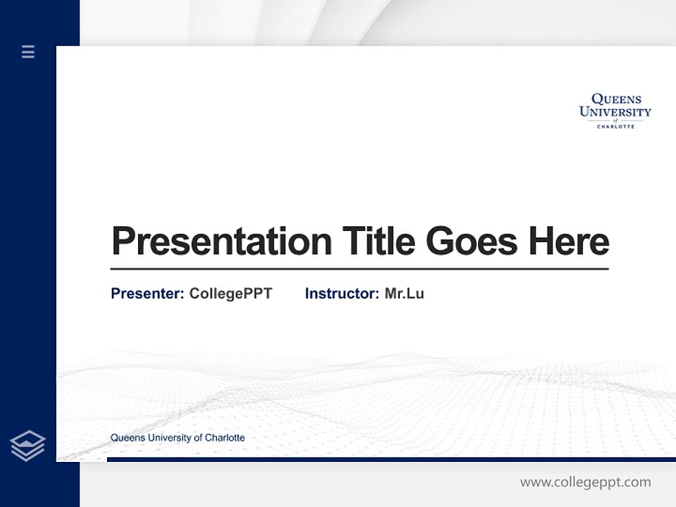 Queens University of Charlotte Thesis Proposal/Graduation Defense PPT Template4:3 ratio PPT effect preview image5