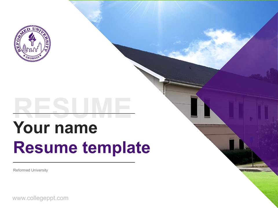 Reformed University Resume PPT Template4:3 ratio PPT effect preview image5