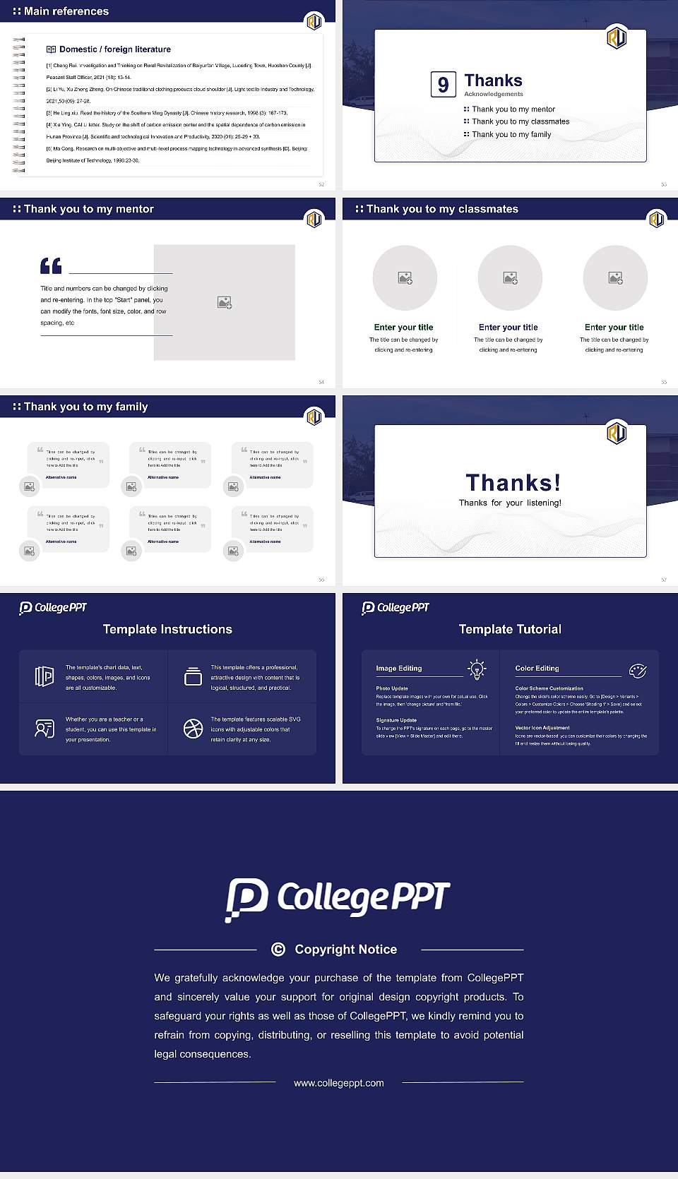 Randall University Graduation Thesis Defense PPT Template16:9 ratio PPT effect preview image7