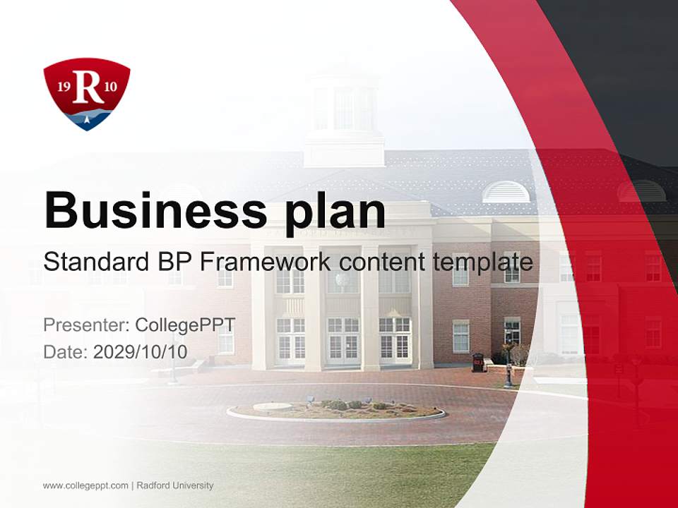 Radford University Competition/Entrepreneurship Contest PPT Template4:3 ratio PPT effect preview image9
