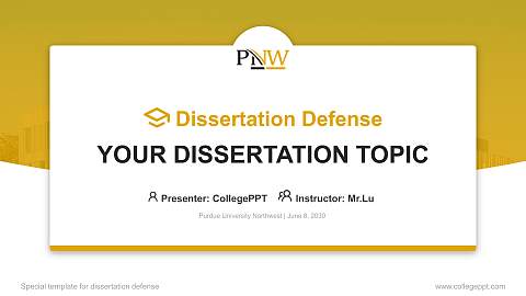 Purdue University Northwest Graduation Thesis Defense PPT Template