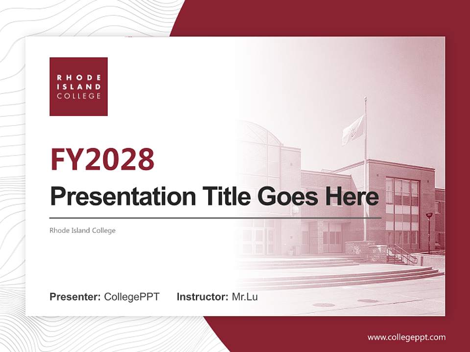 Rhode Island College Academic Presentation/Research Findings Report PPT Template4:3 ratio PPT effect preview image5