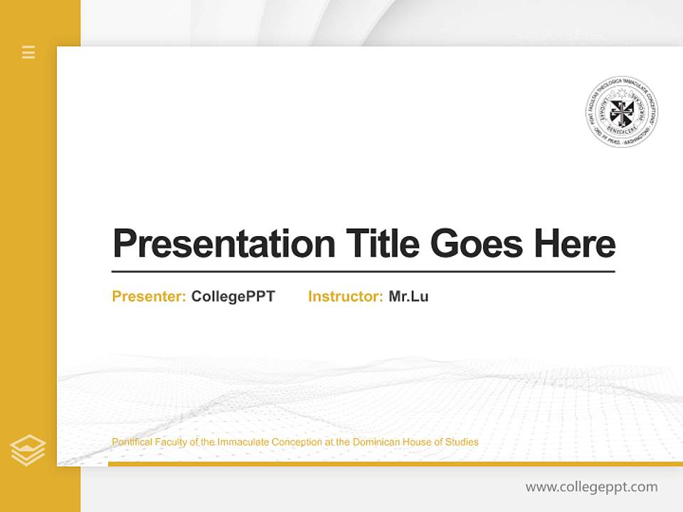 Pontifical Faculty of the Immaculate Conception at the Dominican House of Studies Thesis Proposal/Graduation Defense PPT Template4:3 ratio PPT effect preview image5