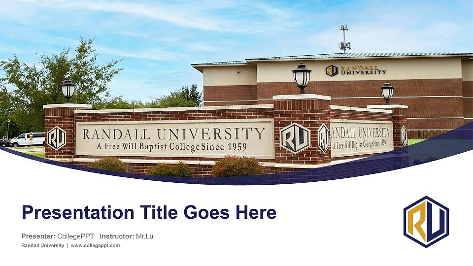Randall University Course/Courseware Creation PPT Template16:9 ratio PPT effect preview image