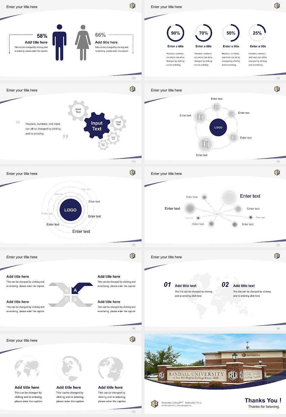 Randall University Course/Courseware Creation PPT Template16:9 ratio PPT effect preview image4