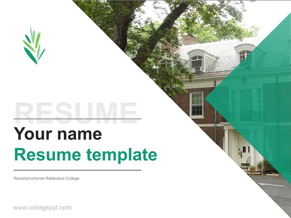 Reconstructionist Rabbinical College Resume PPT Template4:3 ratio PPT effect preview image5