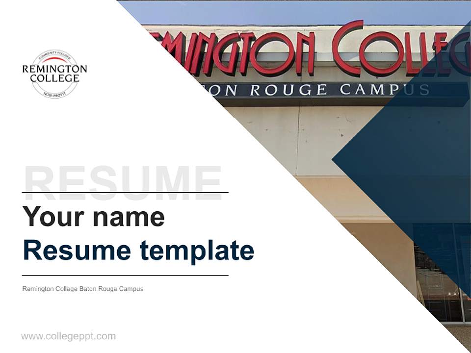 Remington College Baton Rouge Campus Resume PPT Template4:3 ratio PPT effect preview image5