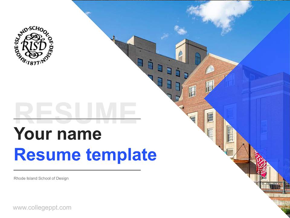 Rhode Island School of Design Resume PPT Template4:3 ratio PPT effect preview image5