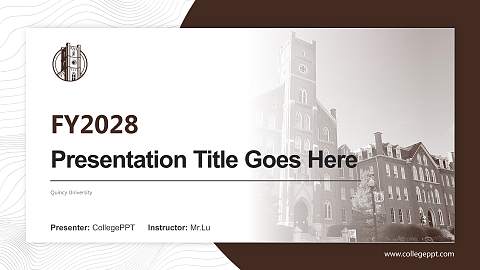 Quincy University Academic Presentation/Research Findings Report PPT Template