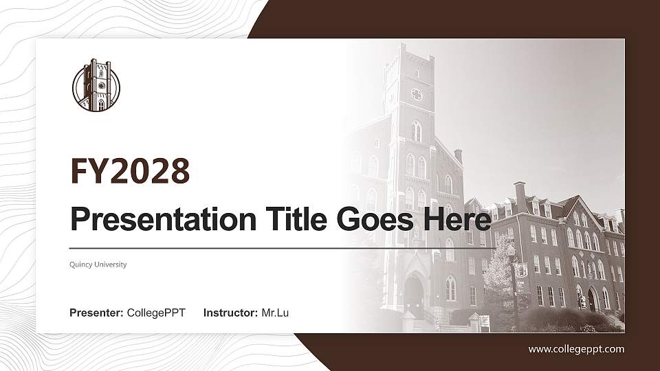 Quincy University Academic Presentation/Research Findings Report PPT Template16:9 ratio PPT effect preview image