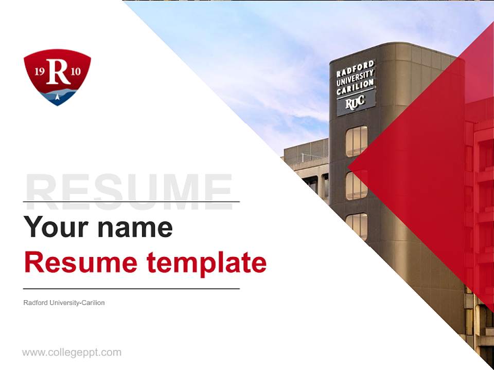 Radford University-Carilion Resume PPT Template4:3 ratio PPT effect preview image5