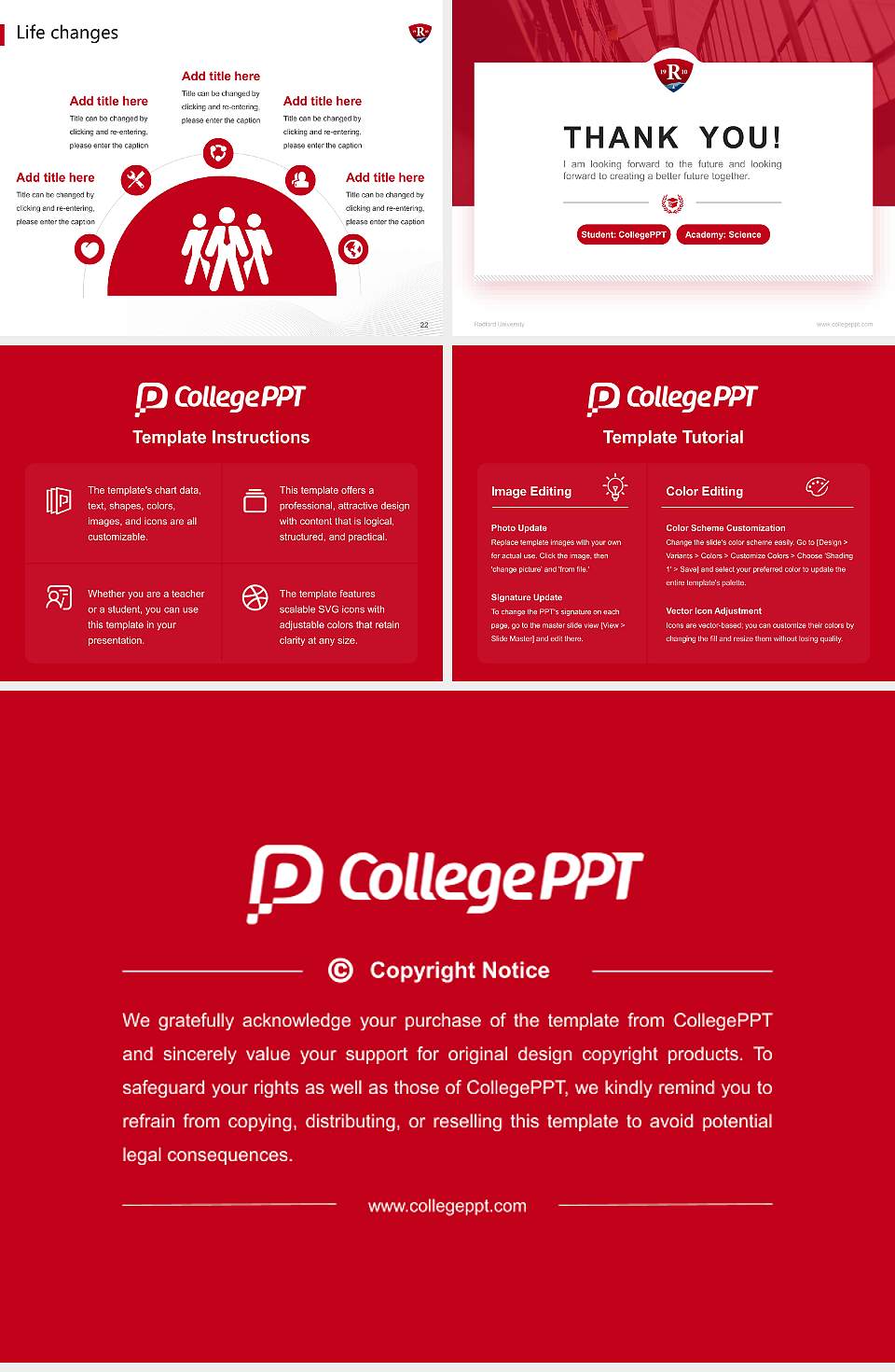 Radford University National Scholarship Defense PPT Template4:3 ratio PPT effect preview image4