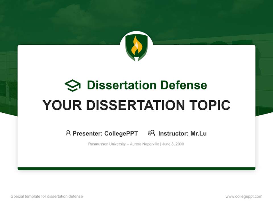 Rasmussen University – Aurora Naperville Graduation Thesis Defense PPT Template4:3 ratio PPT effect preview image7