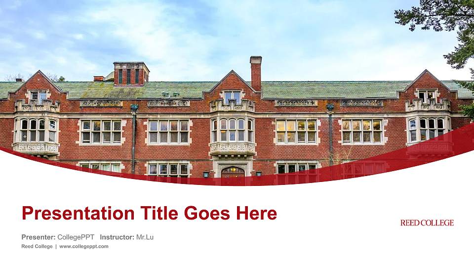 Reed College Course/Courseware Creation PPT Template16:9 ratio PPT effect preview image