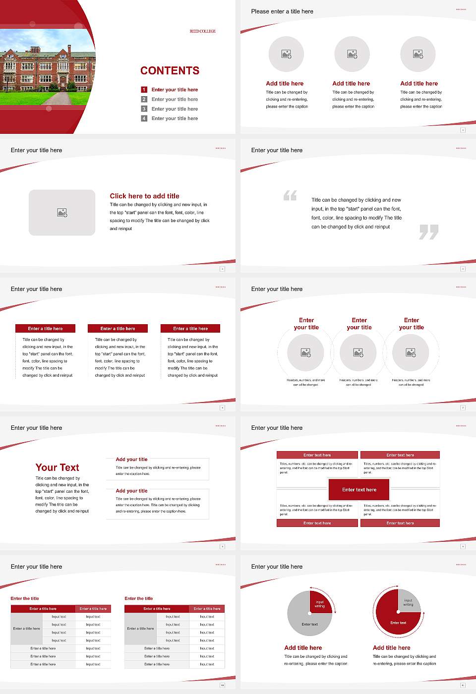 Reed College Course/Courseware Creation PPT Template16:9 ratio PPT effect preview image2