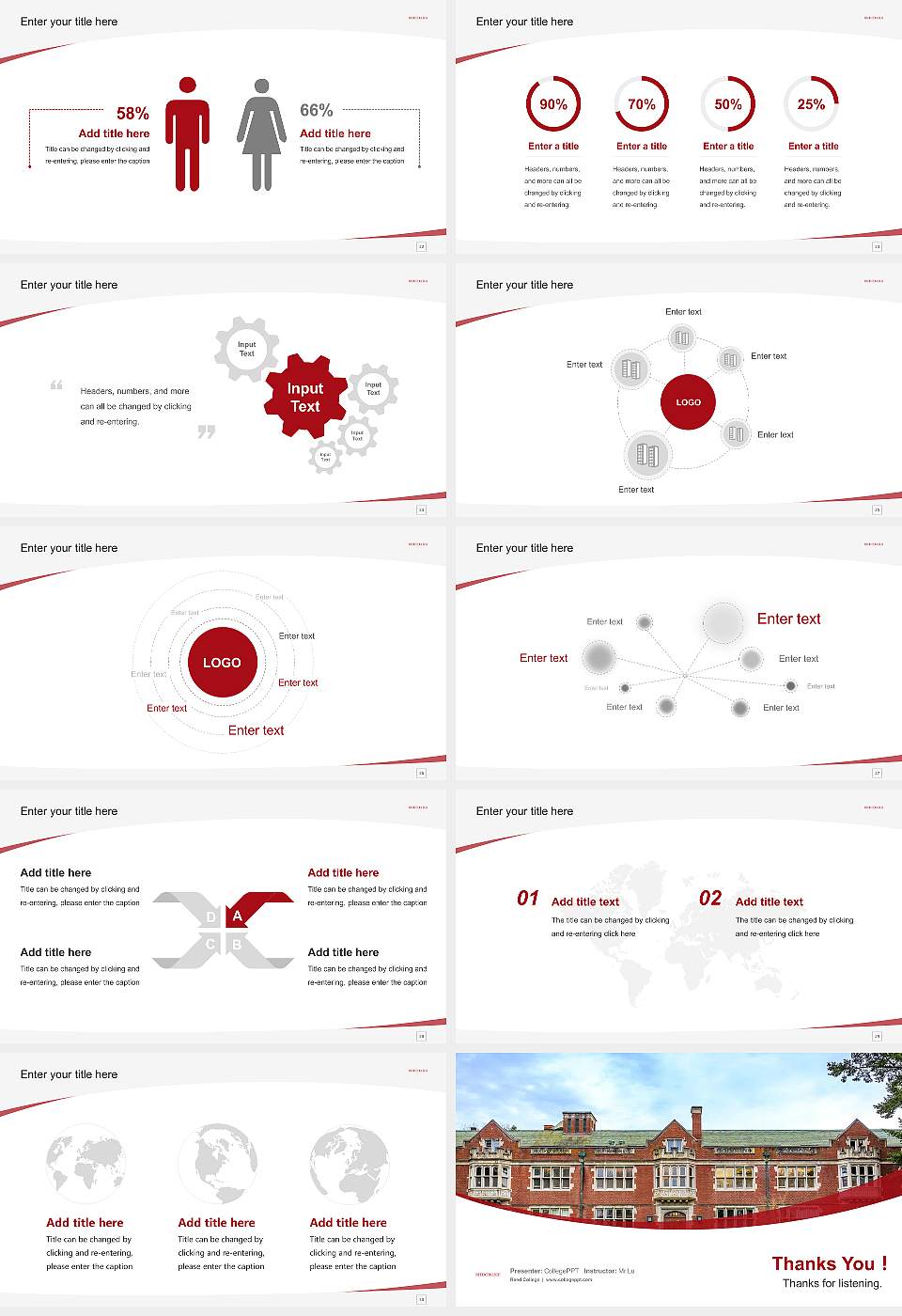 Reed College Course/Courseware Creation PPT Template16:9 ratio PPT effect preview image4