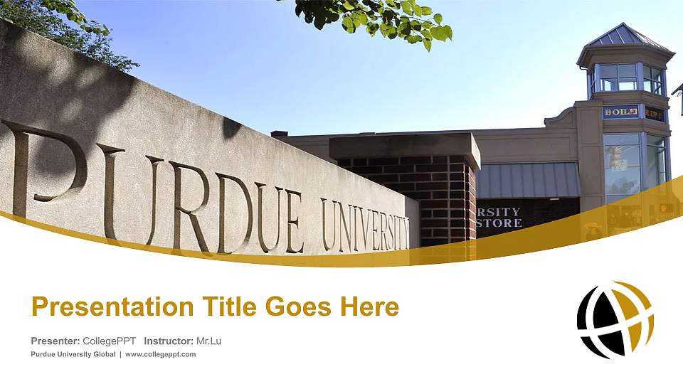 Purdue University Global Course/Courseware Creation PPT Template16:9 ratio PPT effect preview image