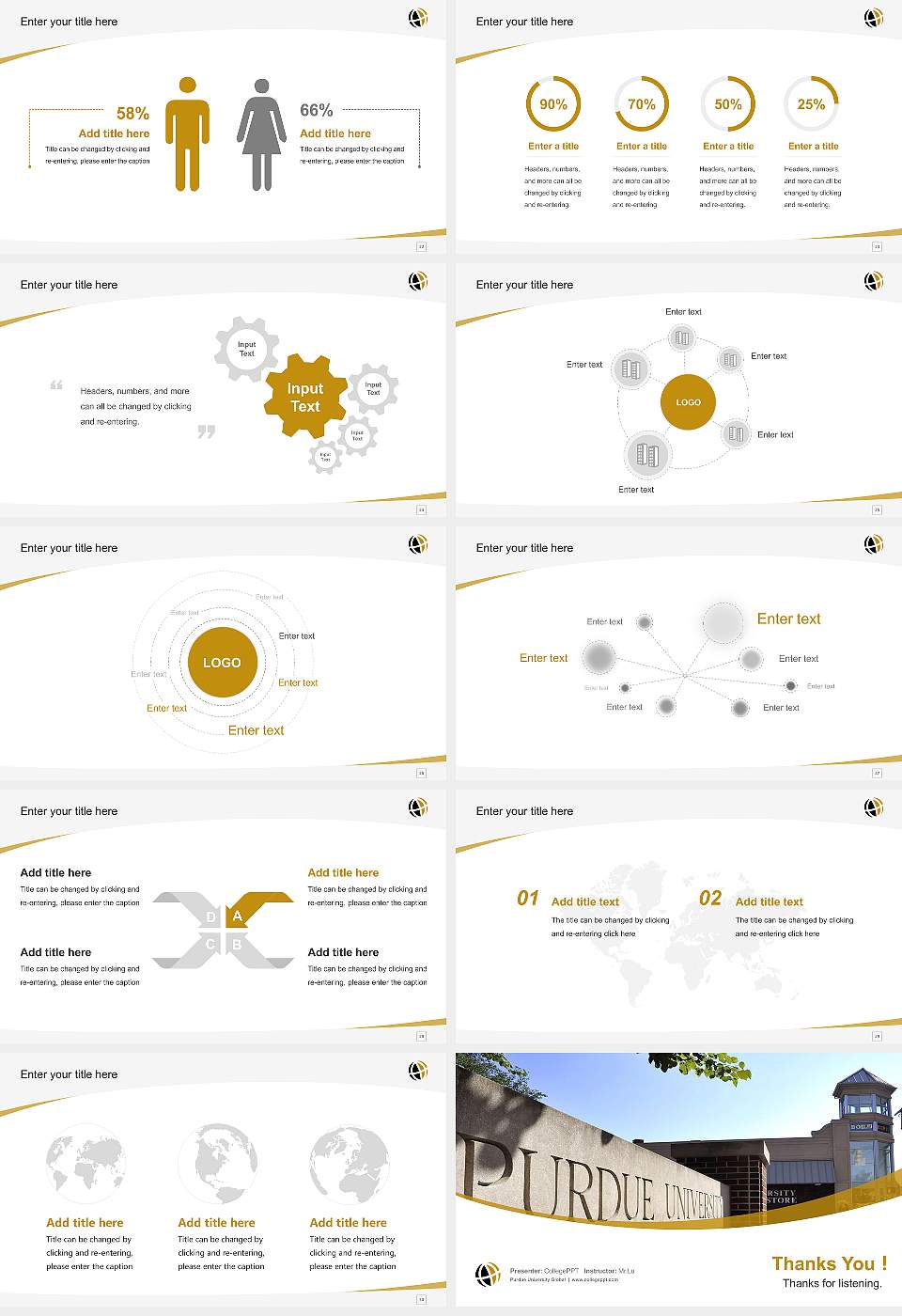 Purdue University Global Course/Courseware Creation PPT Template16:9 ratio PPT effect preview image4