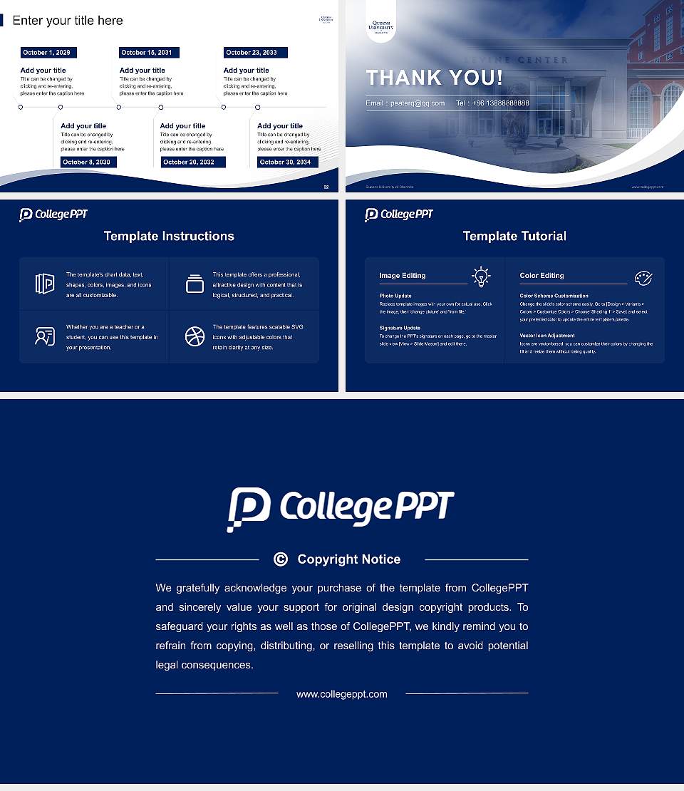Queens University of Charlotte Lecture Sharing and Networking Event PPT Template16:9 ratio PPT effect preview image4