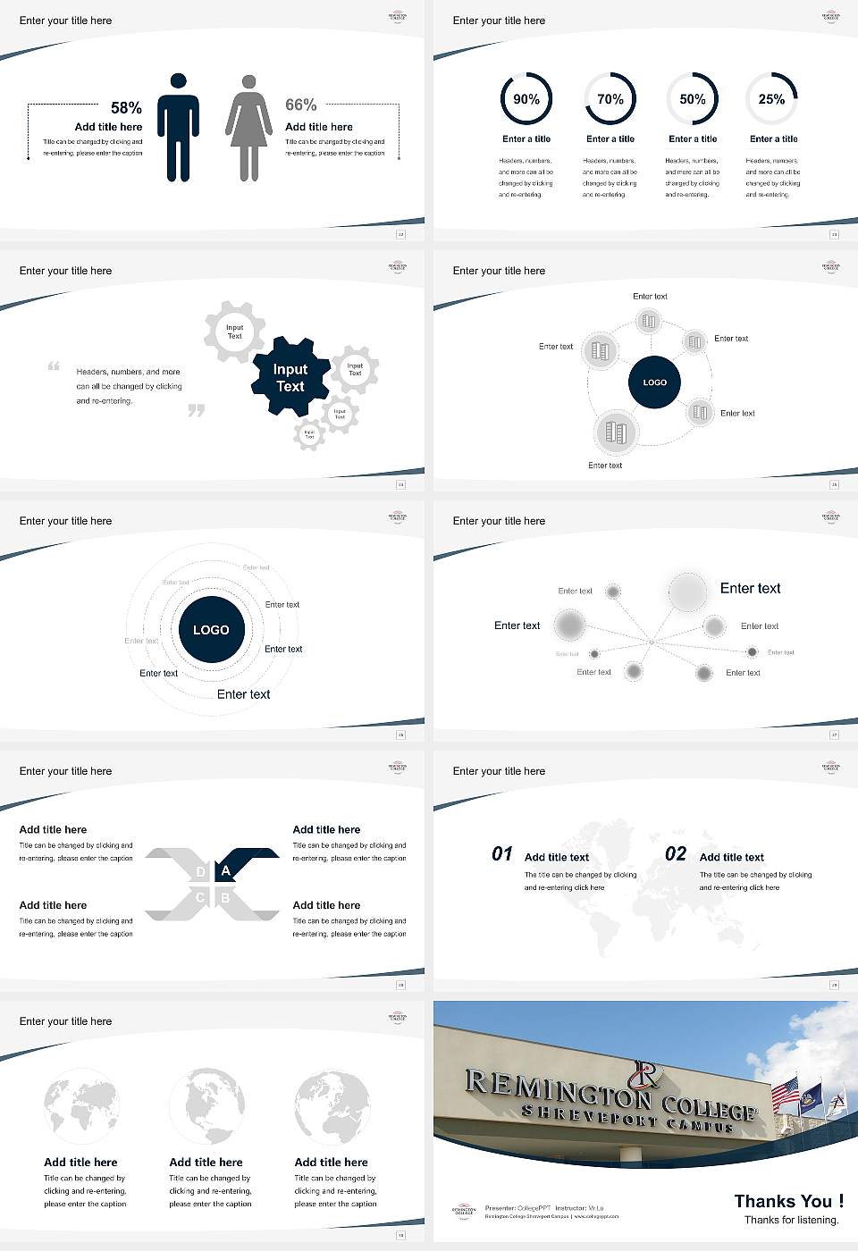 Remington College Shreveport Campus Course/Courseware Creation PPT Template16:9 ratio PPT effect preview image4
