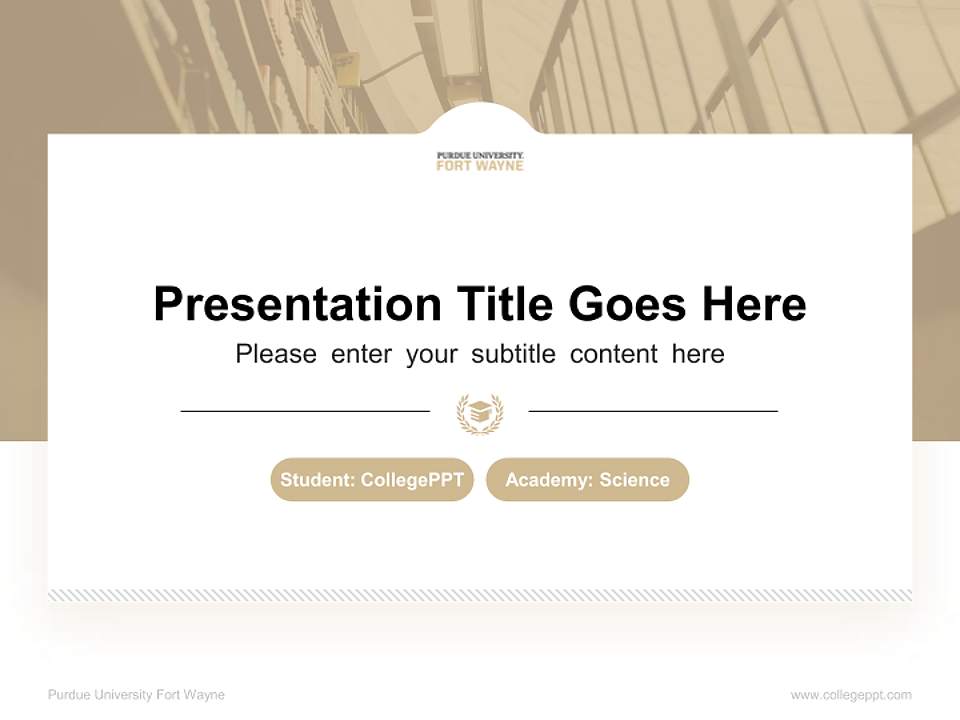 Purdue University Fort Wayne National Scholarship Defense PPT Template4:3 ratio PPT effect preview image4