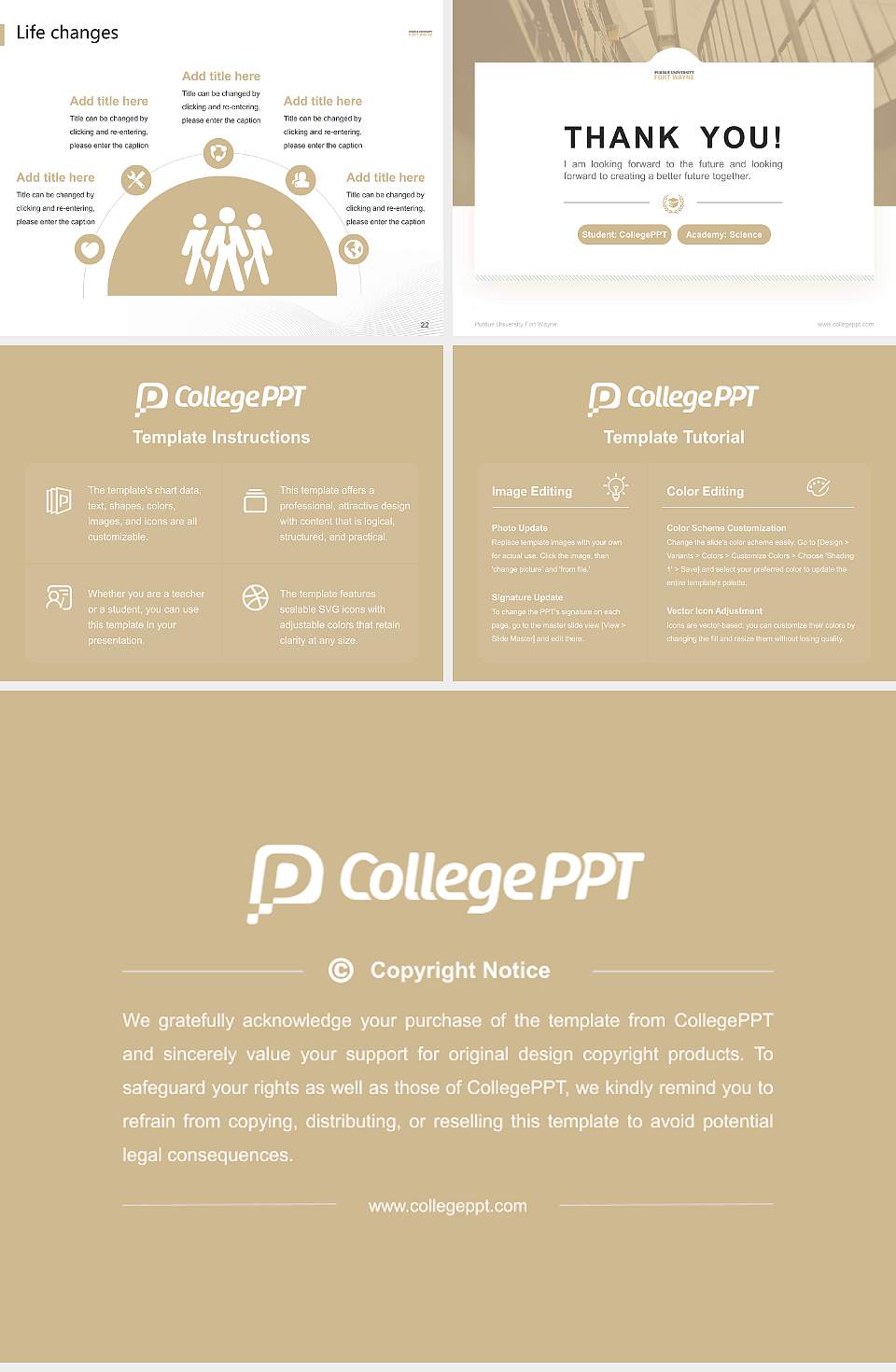 Purdue University Fort Wayne National Scholarship Defense PPT Template4:3 ratio PPT effect preview image4
