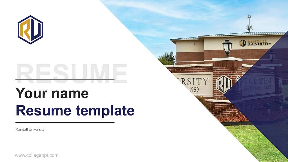 Randall University Resume PPT Template16:9 ratio PPT effect preview image