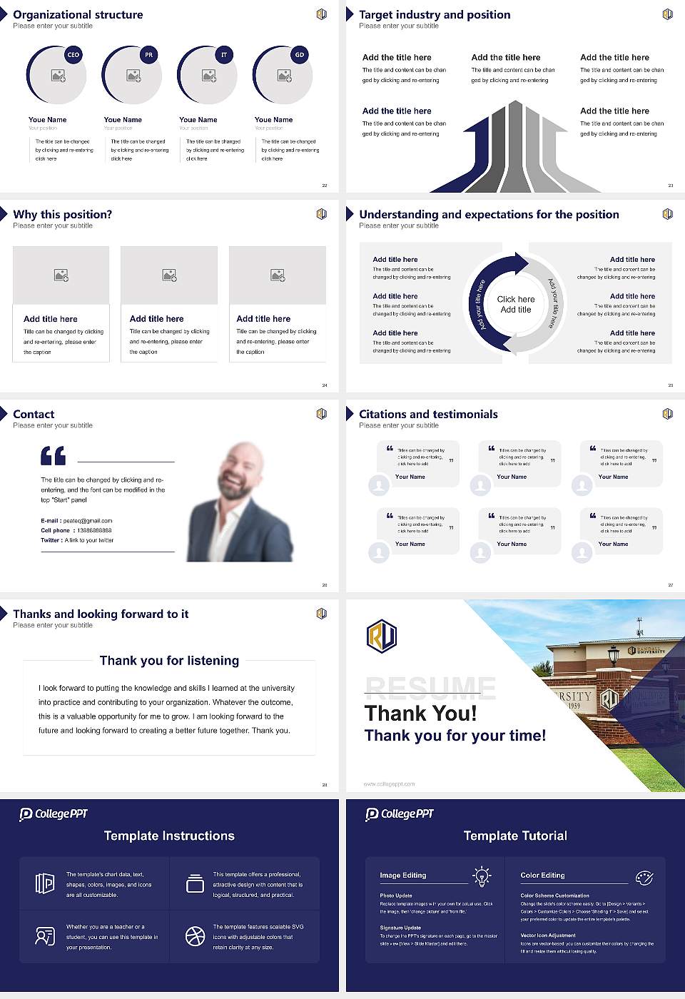 Randall University Resume PPT Template16:9 ratio PPT effect preview image4