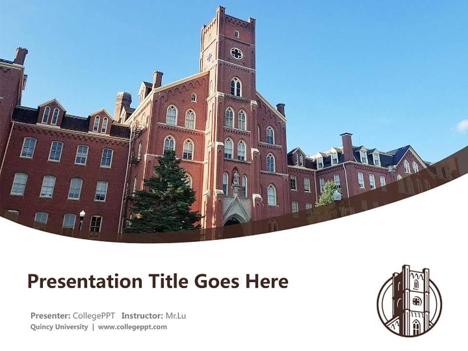 Quincy University Course/Courseware Creation PPT Template4:3 ratio PPT effect preview image5