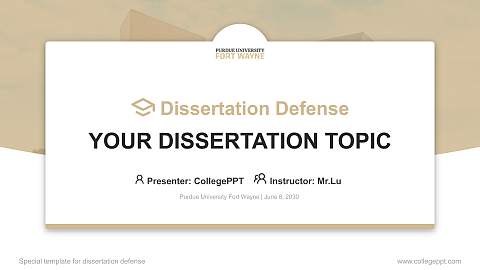 Purdue University Fort Wayne Graduation Thesis Defense PPT Template