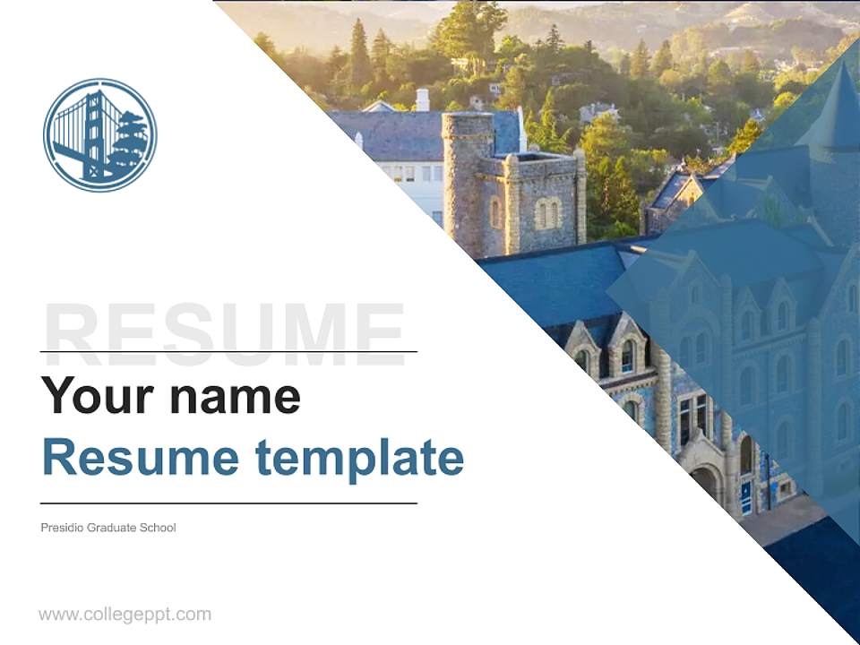 Presidio Graduate School Resume PPT Template4:3 ratio PPT effect preview image5