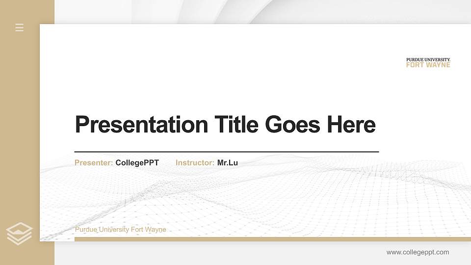 Purdue University Fort Wayne Thesis Proposal/Graduation Defense PPT Template16:9 ratio PPT effect preview image