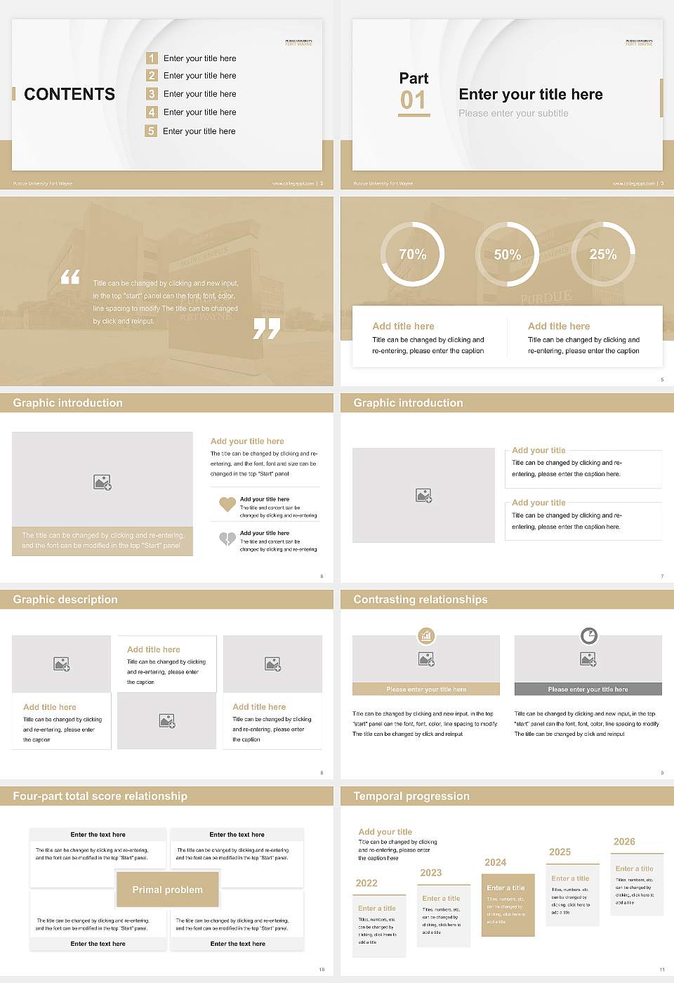 Purdue University Fort Wayne Thesis Proposal/Graduation Defense PPT Template16:9 ratio PPT effect preview image2